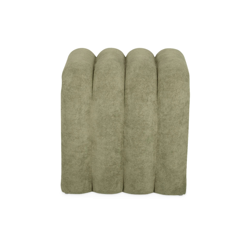 Set 2 pouf contemporanei in tessuto, verde