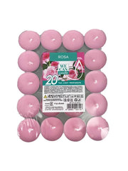 TEA LIGHT CANDELE PROFUMATE 40 PZ DURATA 4+ ORE GUSTO DI ROSA