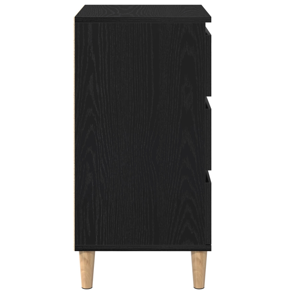 Comodino  Nero Rovere 40x35x70 cm Legno ingegnerizzato