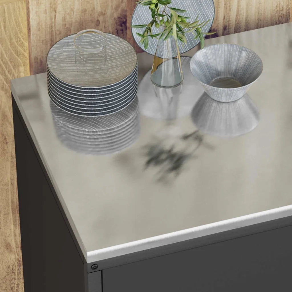 Set di Stoccaggio per Cucina con lo scaffale 2 pcs Nero