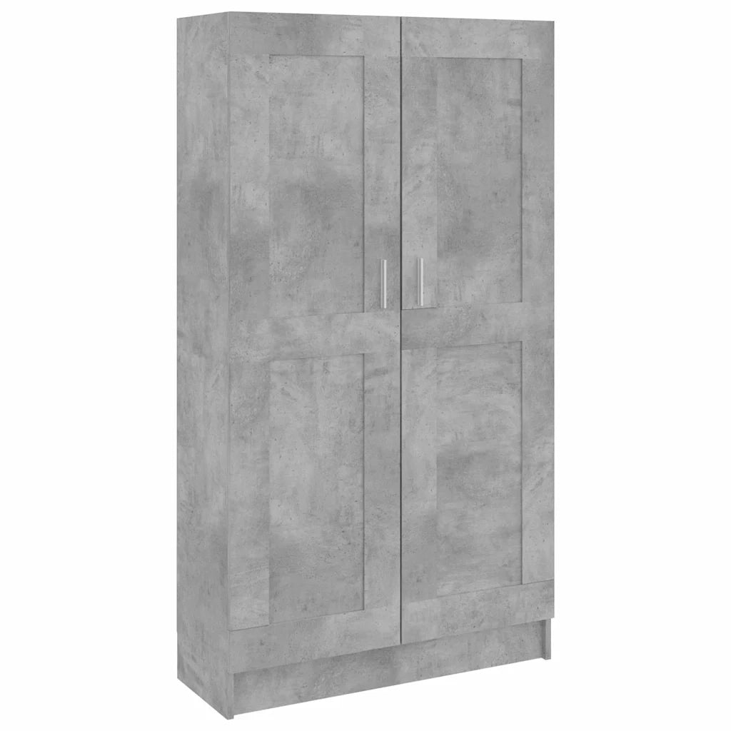 Libreria-Scaffale per Libri-Mobile di Stoccaggio Grigio Cemento 82,5x30,5x150 cm in Legno Multistrato