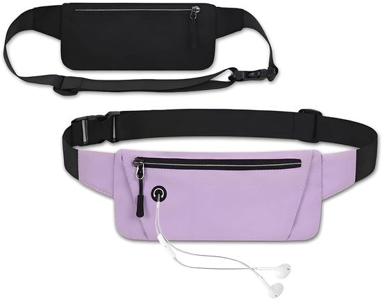 Fascia Acqua Resistente - Riem con Uscita per Cuffia - Cintura per Telefono per Corsa - Borsa Sport per Donna - Fascia per Uomo - Adatto per Corsa e Jogging