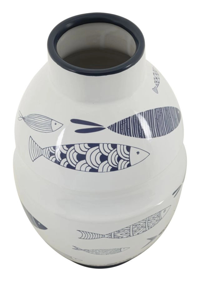 Vaso Ceramica Fish Ø21x31 cm in Ceramica Multicolor