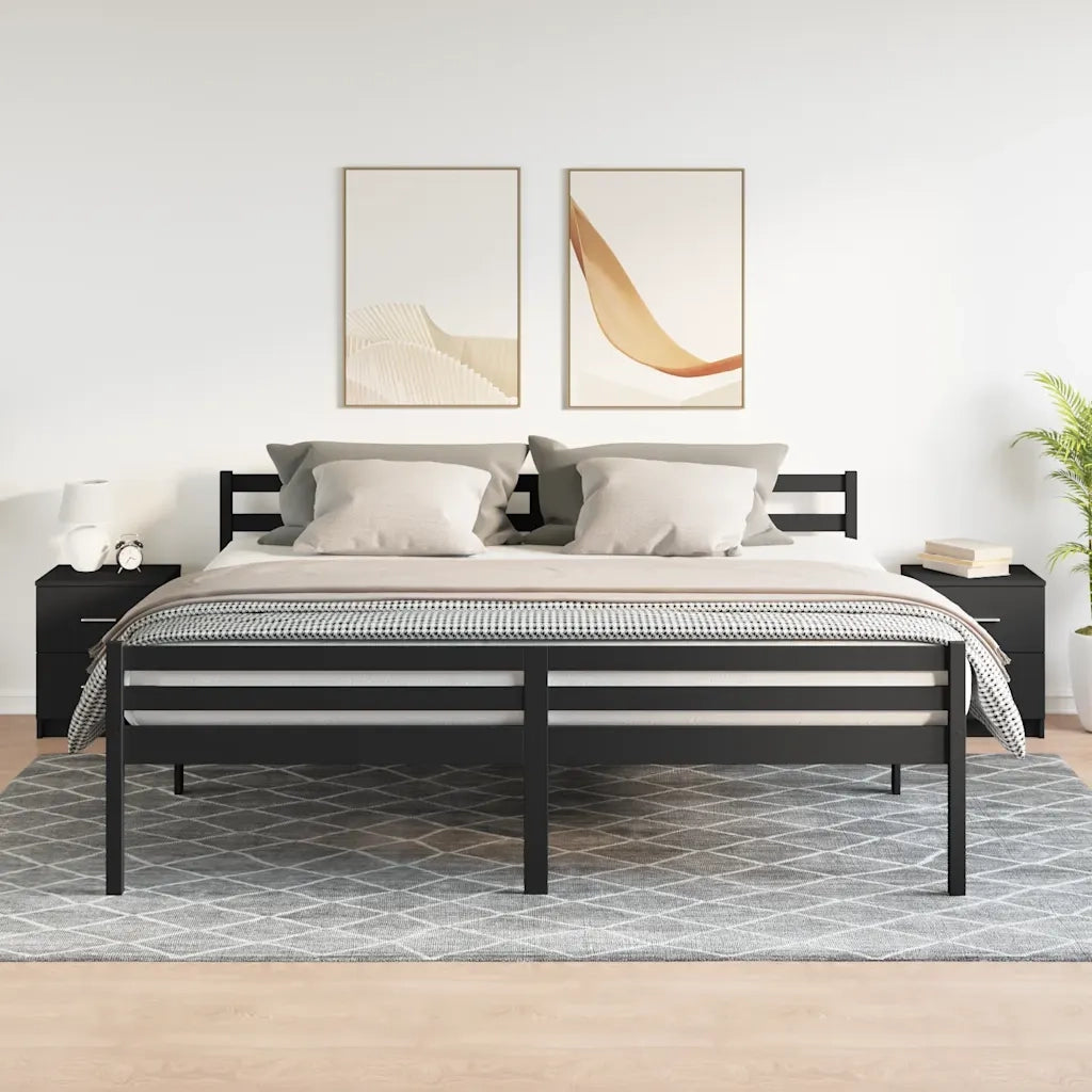 vidaXL Comodini 2 pz con 2 Cassetti Neri 40x36x50 cm