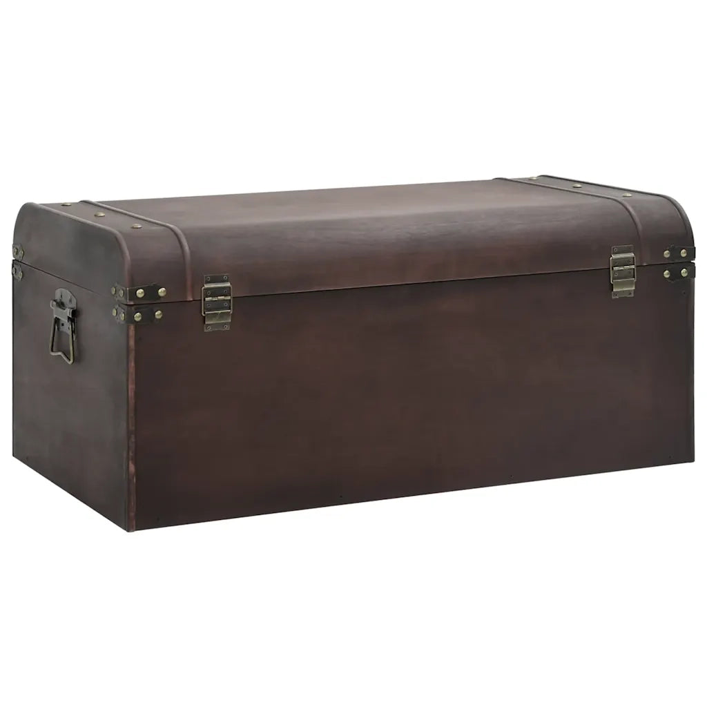 vidaXL Scrigno Tesoro Chiusure Marrone Scuro 90x50x39,5cm Compensato