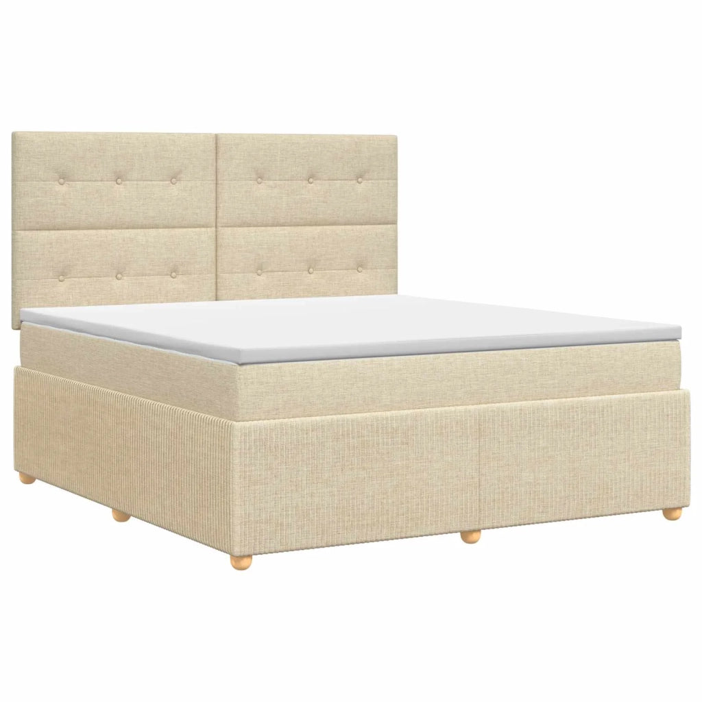Letto box spring con materasso Crema 180 x 200 cm Tessuto 3454457