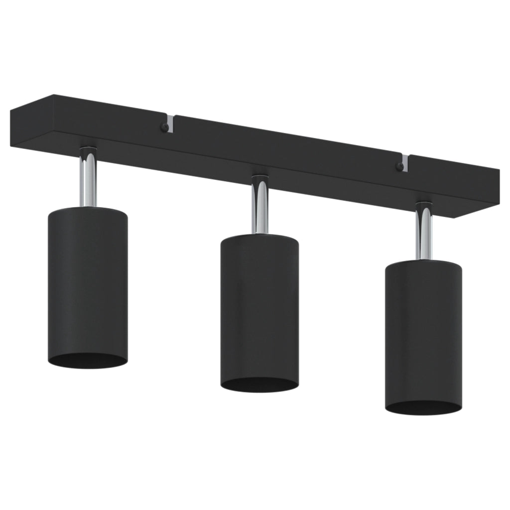 Faretto da soffitto 3 vie regolabile nero GU10 di