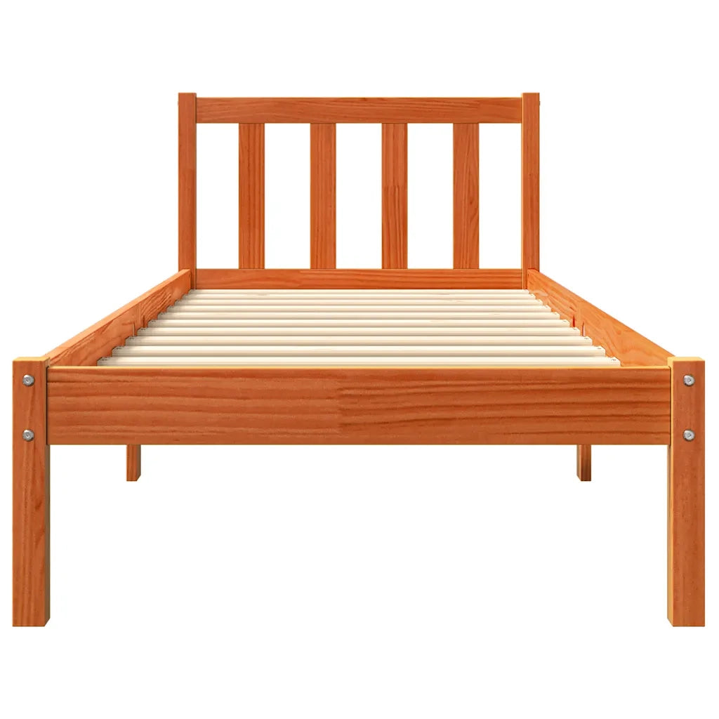 Giroletto senza Materasso Marrone Cera 100x200 cm Legno di Pino