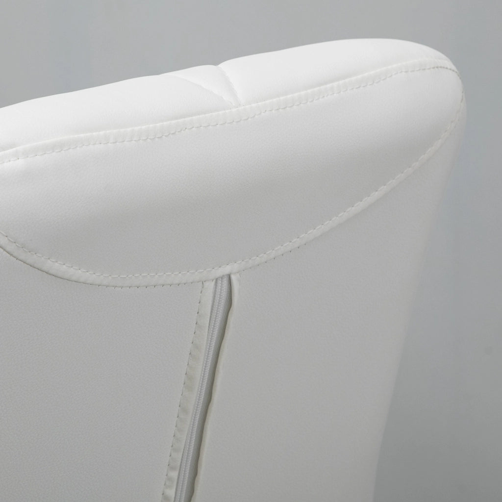 EasyComfort Set 2 Sgabelli Alti da Bar Moderno Girevoli con Altezza Regolabile, Sedia con Rivestimento Similpelle e Base Rotonda, Bianco