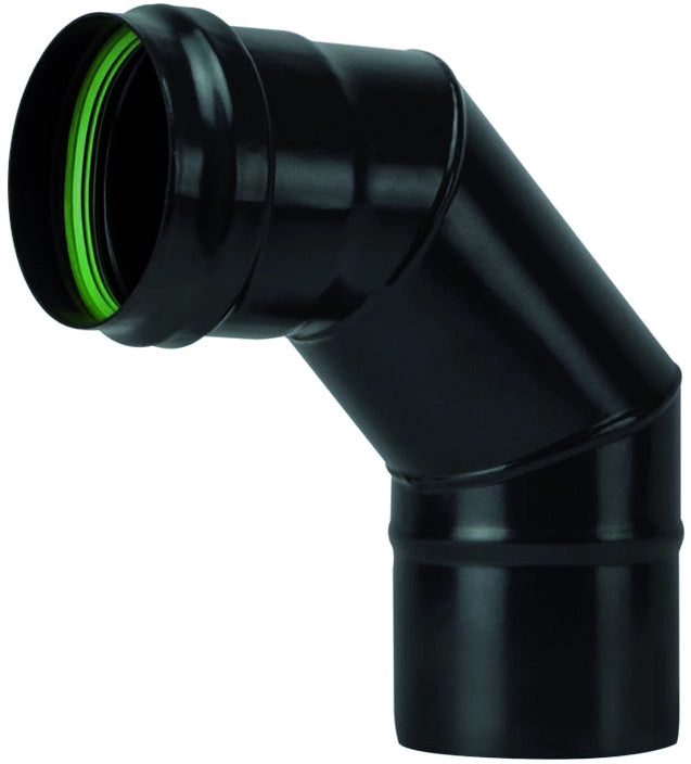 Save GOMITO 90  ° PER STUFA A PELLET LIGHT SENZA GUARNIZIONE Col. Nero opaco   EE ? cm. 8