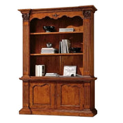 Libreria 2 porte in legno massello tinta noce l.164 x p.53 h.225 - Mobili 2G