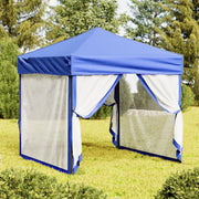 Tenda per Feste Pieghevole con Pareti Laterali-Tenda Gazebo Blu 2x2 m 129909