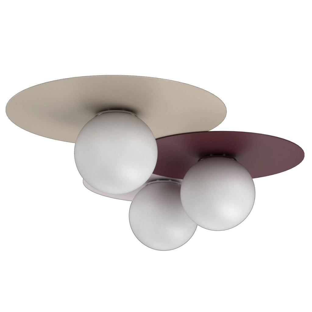 Lampada soffitto Flat 3xE27 beige bordeaux Luminex