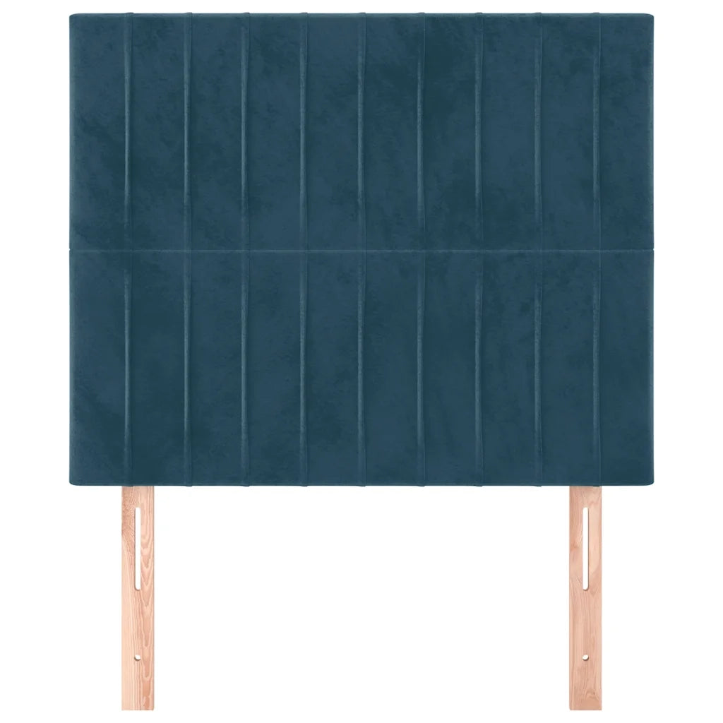 Testiera-Testata-Testiera Decorativa Blu Scuro 80x5x118/128 cm Velluto 250302