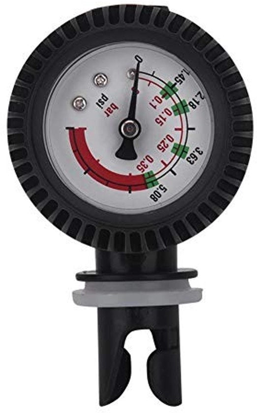 Barometro per kayak - Drukmeter 0-0,35 bar - Manometro per aria - Adattatore di valvola - Adatto per gommoni/SUP - Installazione semplice