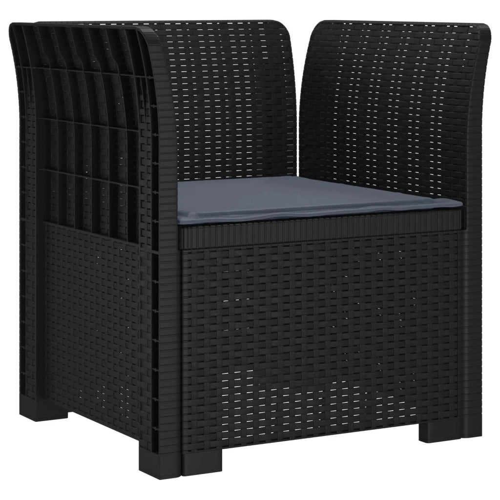 Sedia da giardino-Poltrona a 1 Posto con Cuscino Aspetto Rattan PP Antracite 187977