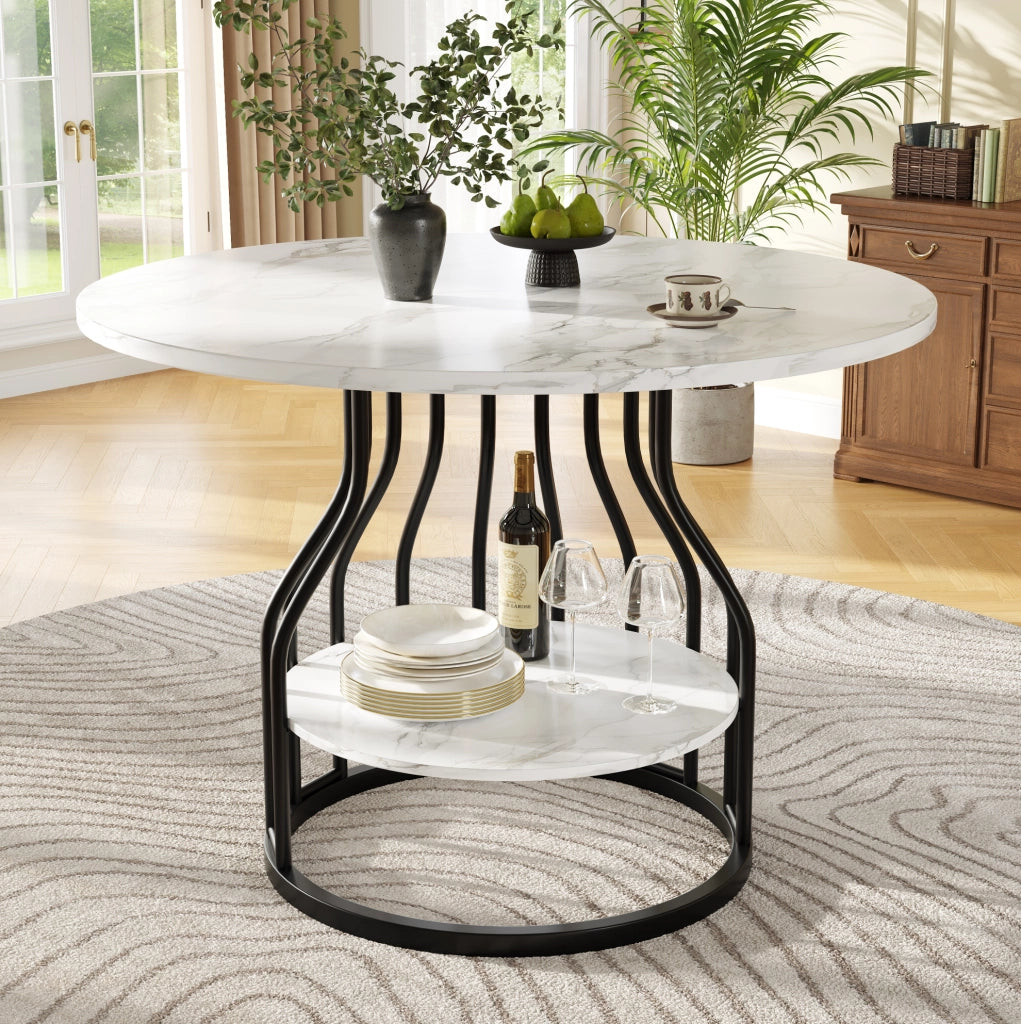 Set da pranzo 80x80x76 cm con tavolo rotondo e 4 sedie; piano effetto marmo; metallo; velluto nero e grigio