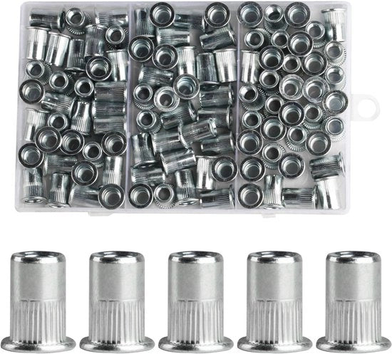 Viti in acciaio carbonio di alta qualità - 100 pezzi - Corrosione resistente - Per viti a clip - Spazio risparmiato