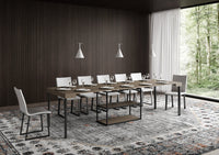 Consolle Allungabile 90-300x40x77 cm Plano Tortora Telaio Antracite