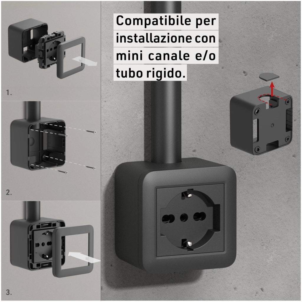 Contenitore 'fixa' Presa P40 Col.nero Electraline Codice 8069286