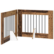 Cancello per cani con supporti 2 pz Legno antico 80 x 60 cm CFW2593585