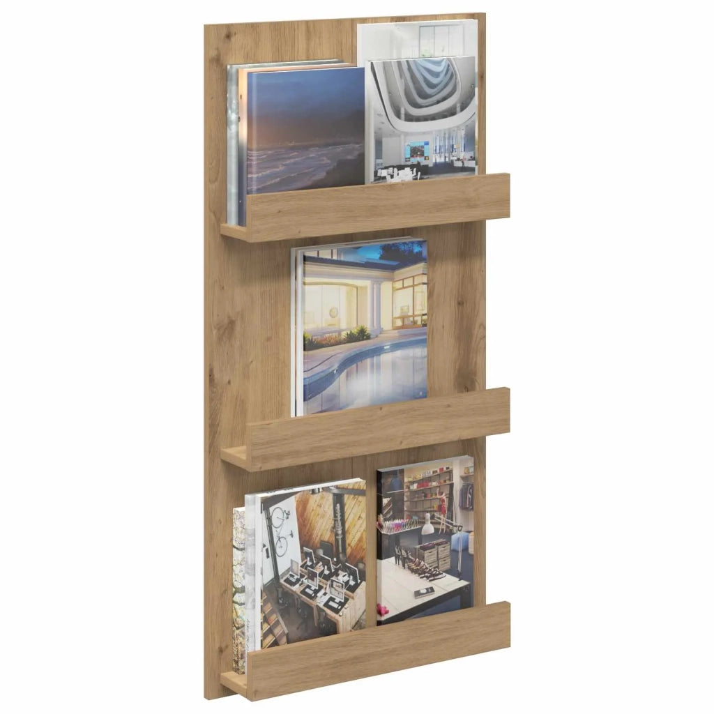 Scaffale per riviste Rovere artigianale 51 x 11 x 102 cm 899510