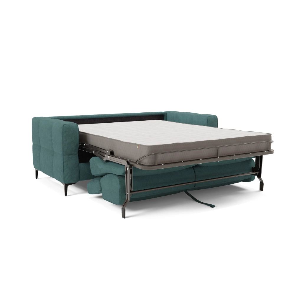 Gardenia Divano letto materasso alto 18 cm con poggiatesta reclinabili e rivestimento impermeabile T02 198 cm (mat. 140x197) petrolio