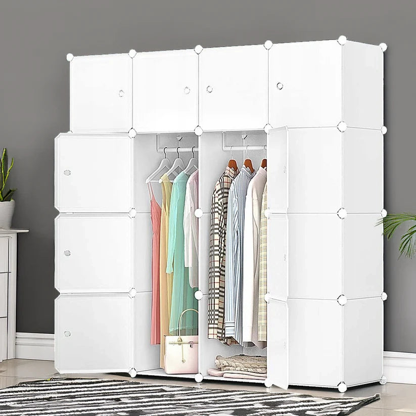 Armadio modulare bianco spaziosa 147x147x37 cm