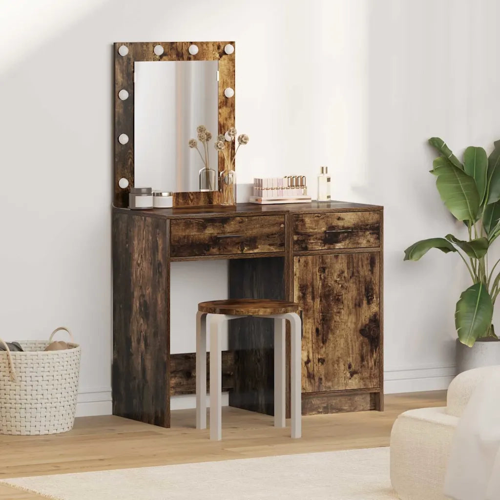 Toeletta | Tavolo da Trucco con cassetto 2 pz Marrone 50 x 41 x 135 cm