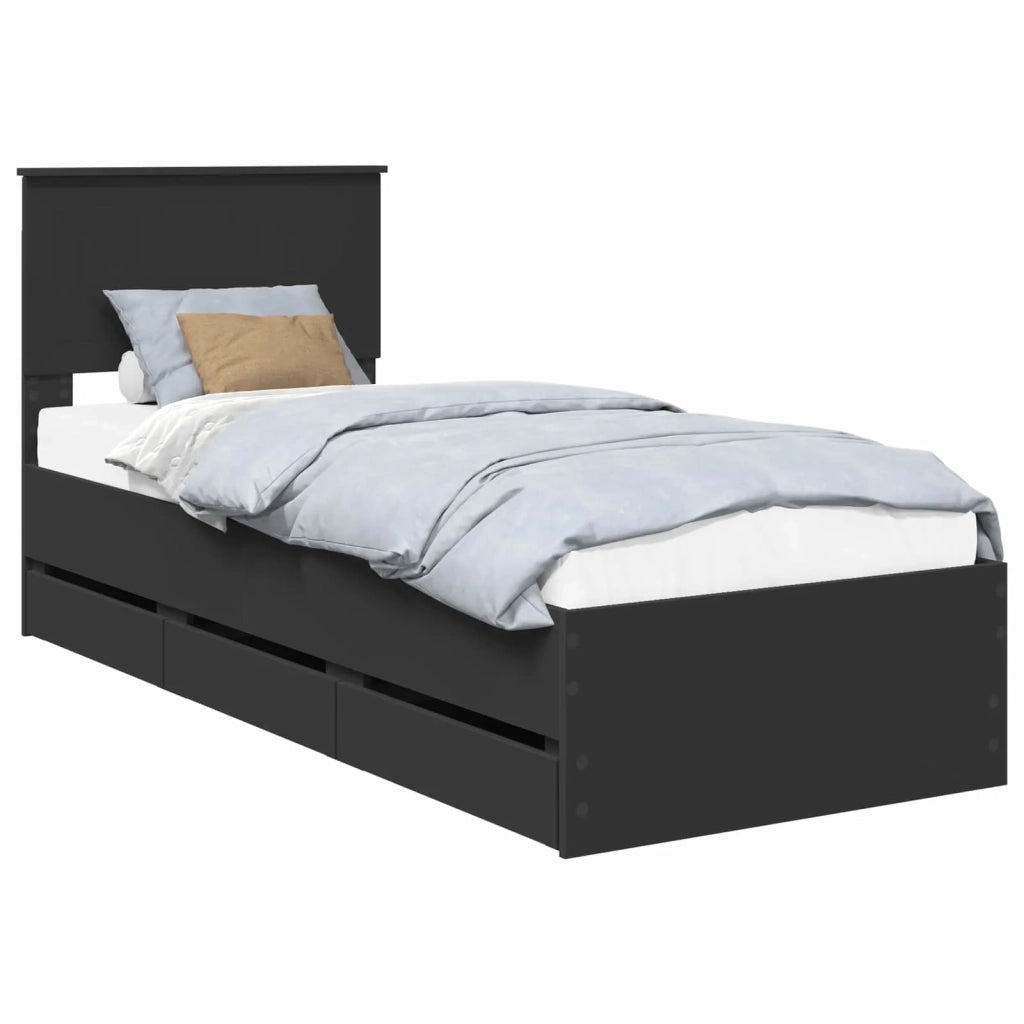 Struttura del letto Nero 75 x 190 cm Legno Ingegnerizzato