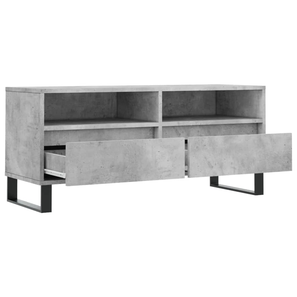Mobile TV multimediale mensola TV credenza TV sala da pranzo soggiorno camera da letto 100 x 34,5 x 44,5 cm legno ingegnerizzato grigio 02_0025478