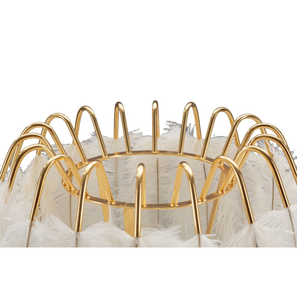 Lampada da Tavolo VKH130, Bianco, Metallo, 40x40x60 cm