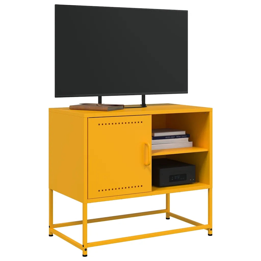 Mobile TV Giallo Senape 68x39x60,5 cm in Acciaio