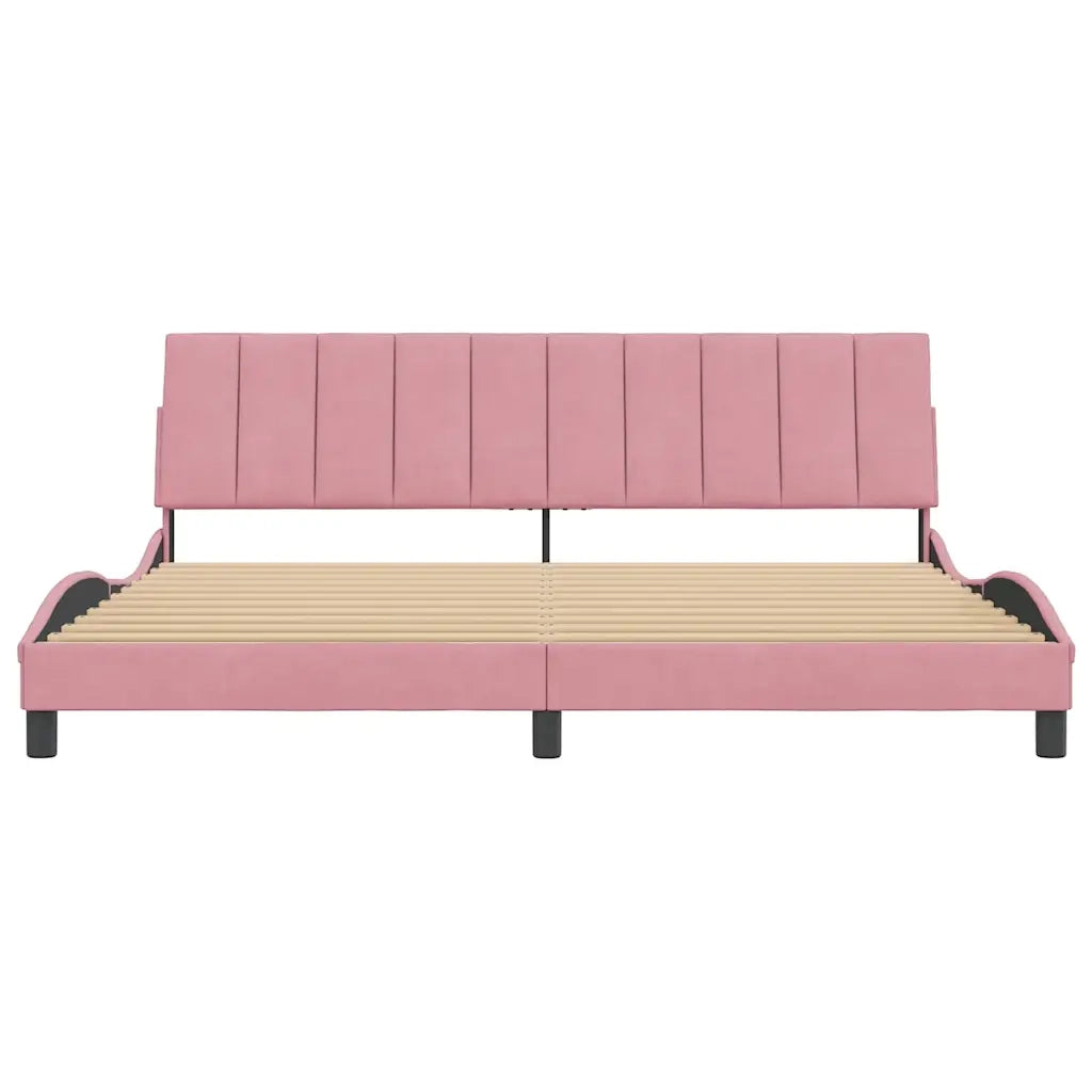 Giroletto senza Materasso Hanko Rosa 200x200 cm in Velluto