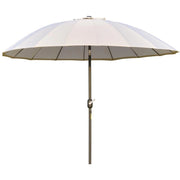 OMBRELLONE DA GIARDINO INCLINABILE E CON MANOVELLA 255 CM BIANCO CREMA