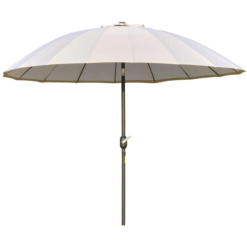 OMBRELLONE DA GIARDINO INCLINABILE E CON MANOVELLA 255 CM BIANCO CREMA