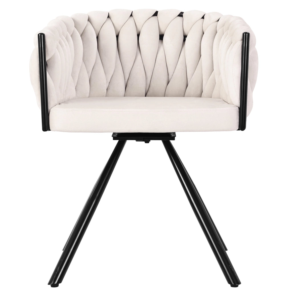 Sedia da pranzo girevole 59.06x55.25x45.72 cm in velluto; ergonomica; beige