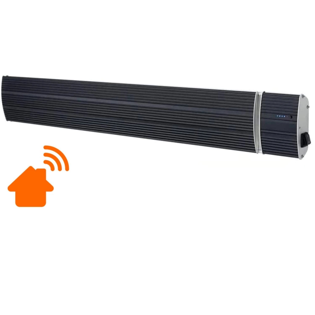 Sined Calore Nero 1800 Wifi Riscaldatore Wifi a Infrarossi Per Esterno In Alluminio Da 1800w Onde Lunghe Nessuna Emissione Di Luce Adatto Per Uso Allaperto Con Telecomando Protezione Ip 65