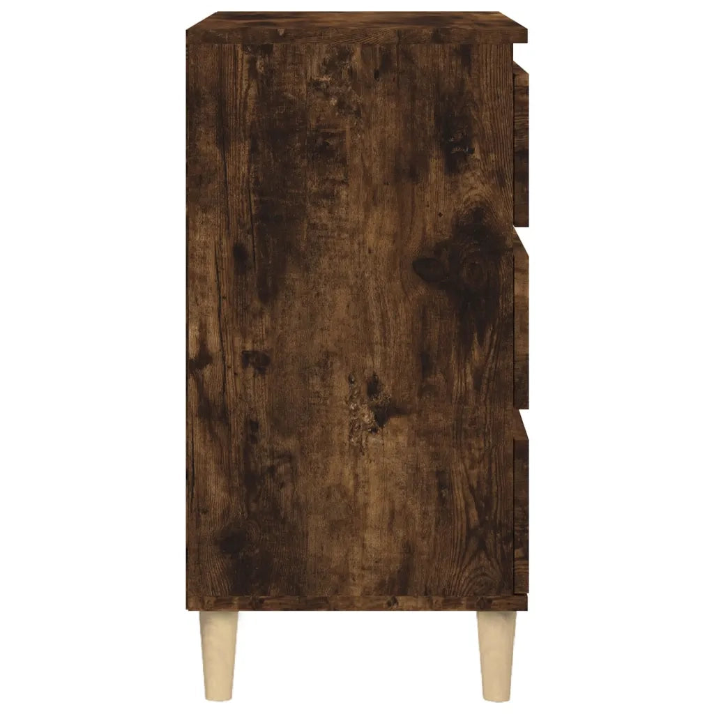 Comodino | Armadio da Notte | Mobiletto da notte Rovere Fumo 40x35x70 cm Legno Multistrato