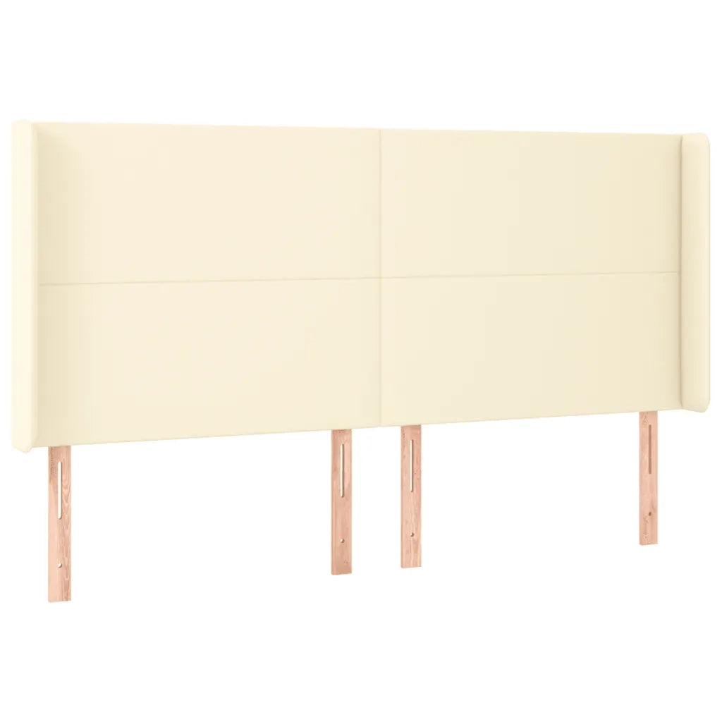 Testiera a LED Crema 203x23x118/128 cm in Similpelle 3123878