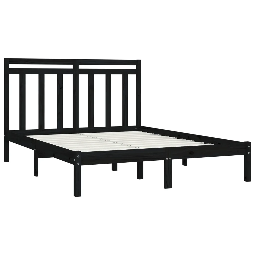 Giroletto Nero in Legno Massello 150x200 cm King Size 3105259