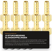 Connettori a knel 10 pezzi - Flessi a lingua in ottone - 1/4" BSP x 10 mm - Slangklemmen - Corrosione resistente - Temperatura di lavoro -50-120°C - Connettori a flessi