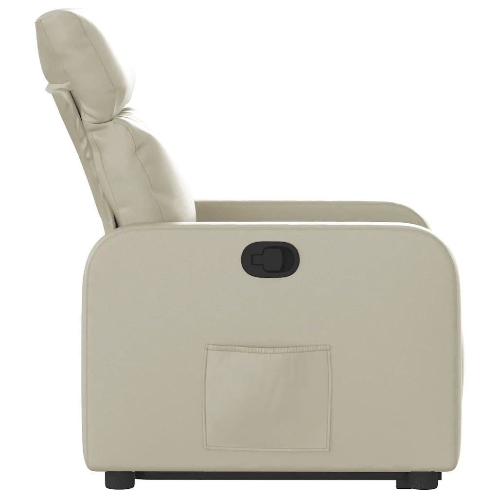 Poltrona | Sedia Relax Alzapersona Reclinabile Crema in Similpelle