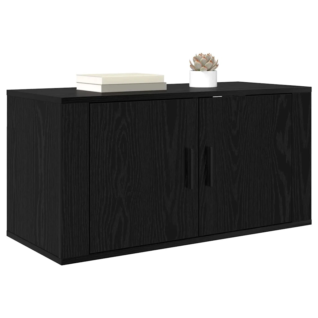 Mobile TV da parete-Mobile TV a Muro-Credenza TV Rovere nero 80 x 34,5 x 40 cm