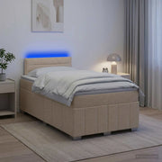 Letto box spring con materasso Crema 120 x 190 cm Tessuto 3452626