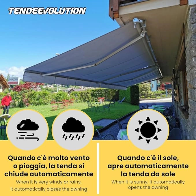 Motore Elettrico Professionale 100Kg/50Nm Silenzioso con Centralina Sole-Vento-Pioggia, Telecomando - Tapparelle/Tende Sole Ø63mm