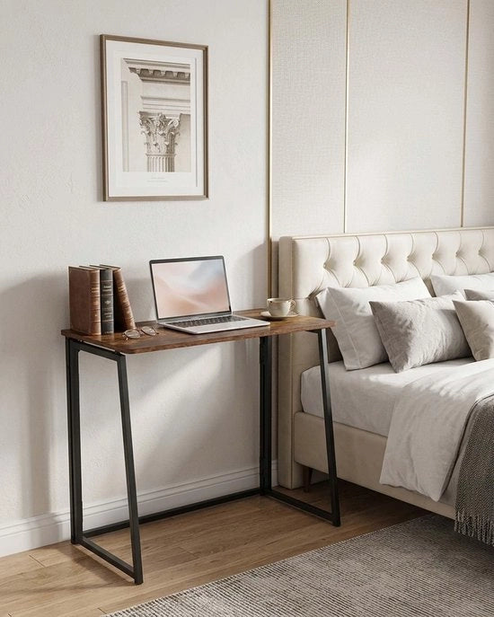 Tavolo pieghevole 80x40 cm - Tavolo compatto da ufficio - Tavolo da scrivania per casa e ufficio - Ideale per piccoli spazi - Tavolo da ufficio pieghevole