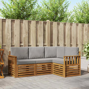 Set divani con cuscino 4 pcs Grigio Naturale e Chiaro