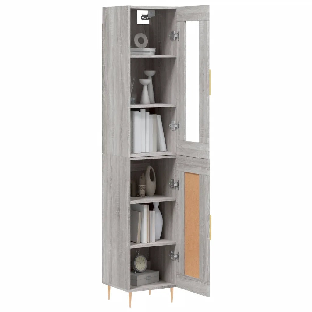 Credenza Grigio Sonoma 34,5x34x180 cm in Legno Multistratocod mxl 126145