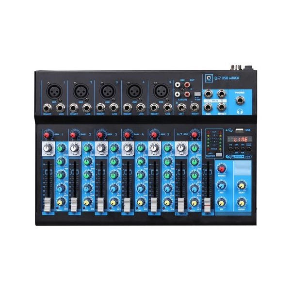 Mixer disc jockey oqan 625810 q7 usb mk2 black